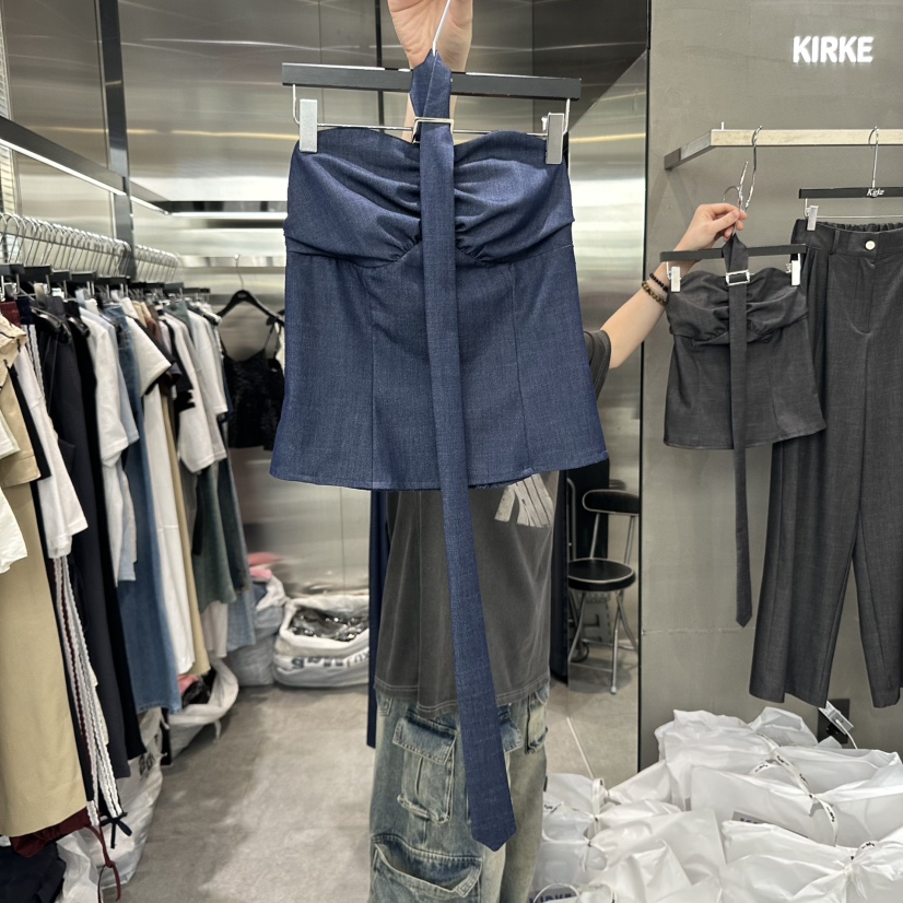 KIRKE韓國直郵㊣東大門實拍女裝新品時尚25春夏吊帶背心含腰帶KIRKE吊帶/背心
