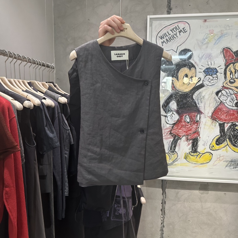 LAMAGIEPIE韓國直郵㊣女裝新品熱賣人氣休閑時尚25春夏吊帶背心LAMAGIE GREY吊帶/背心圖色2
