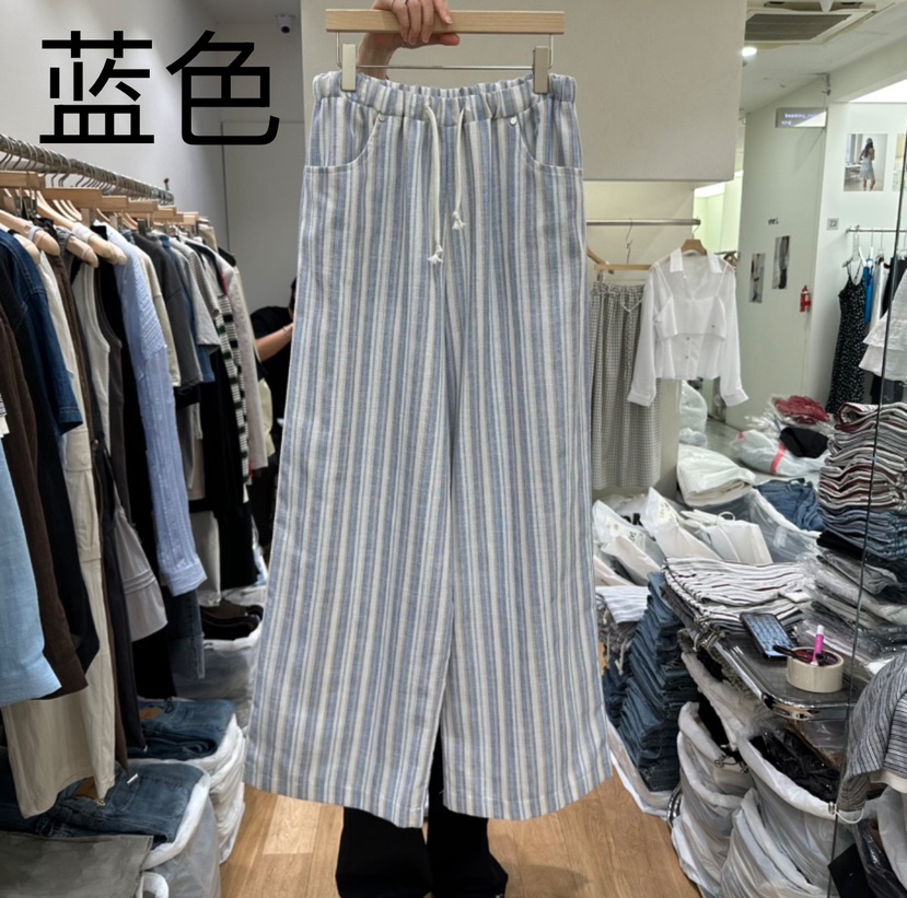 VIBELLE韓國直郵㊣東大門實拍女裝新品推薦時尚休閑褲亞麻布VIBELLE休閑褲圖色2