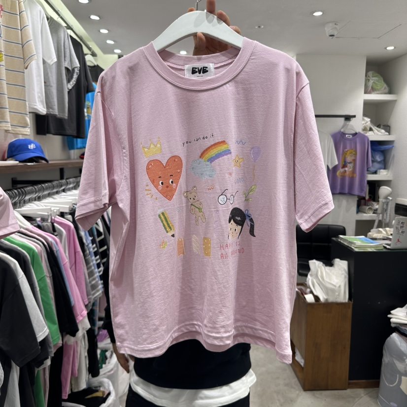 EVE韓國㊣直郵東大門代購女裝新款推薦休閑時尚人氣熱賣T恤EVET恤圖色2
