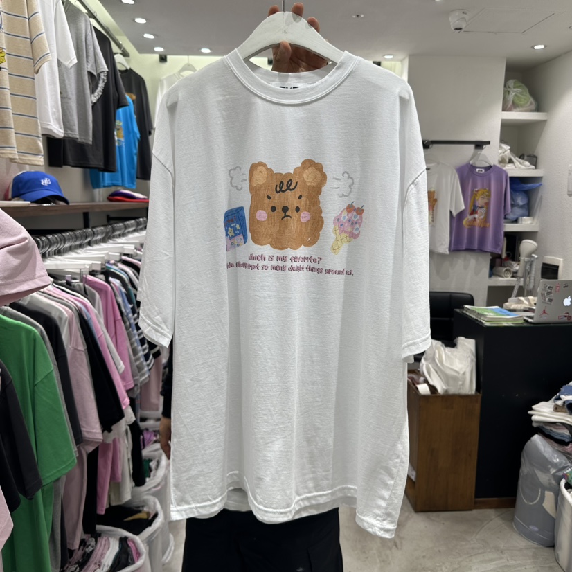 EVE韓國直郵㊣東大門實拍女裝新品推薦熱賣25春夏人氣休閑T恤EVET恤圖色1