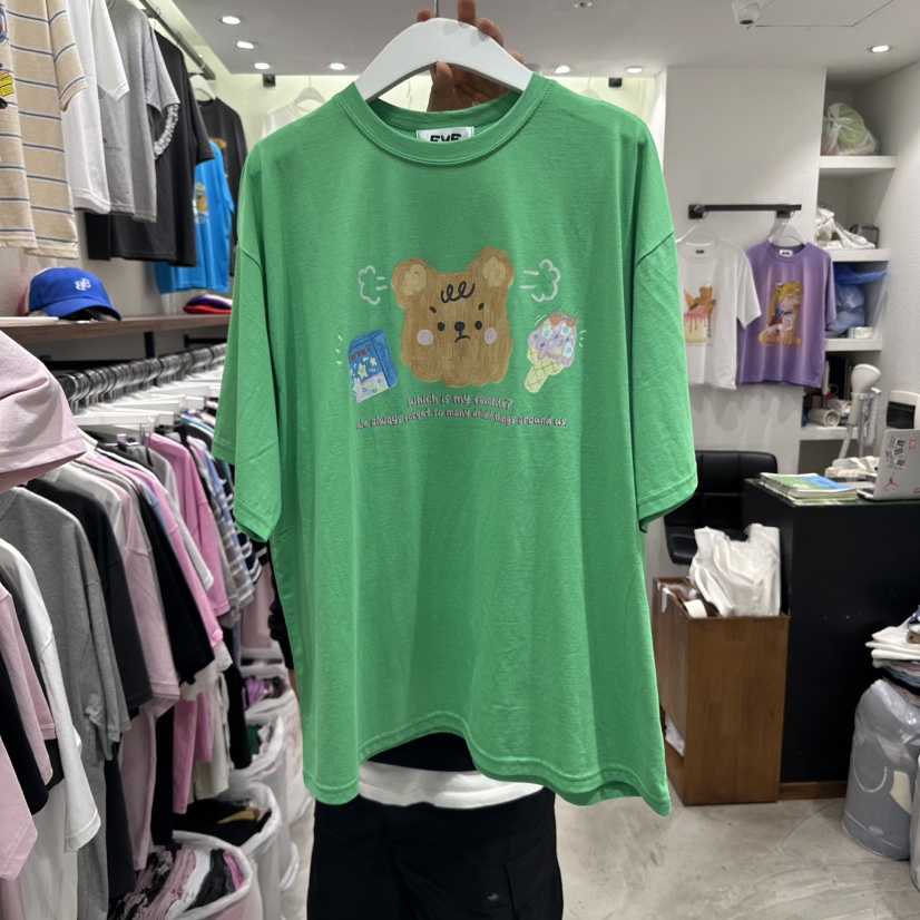EVE韓國直郵㊣東大門實拍女裝新品推薦熱賣25春夏人氣休閑T恤EVET恤圖色2