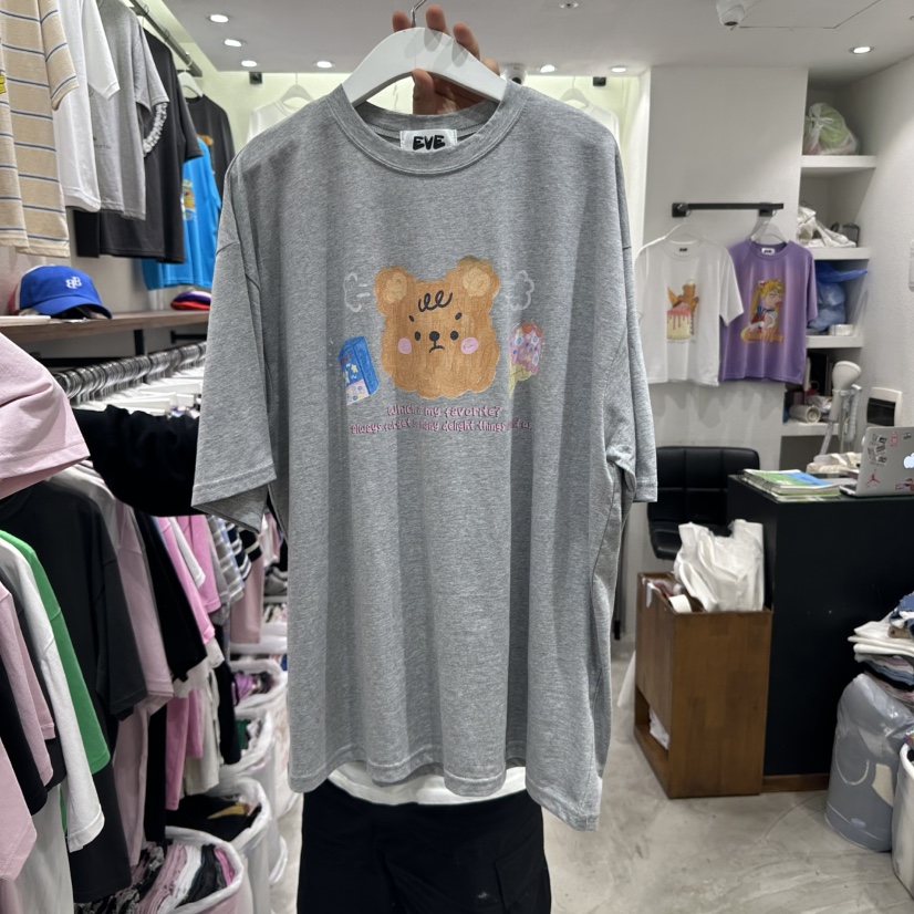 EVE韓國直郵㊣東大門實拍女裝新品推薦熱賣25春夏人氣休閑T恤EVET恤圖色3