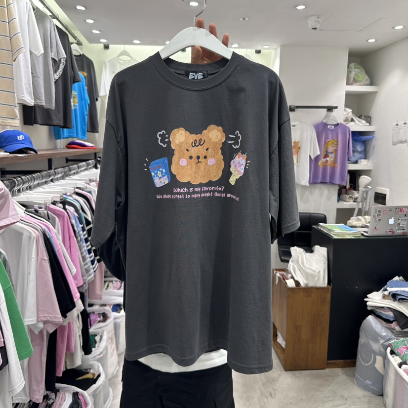 EVE韓國直郵㊣東大門實拍女裝新品推薦熱賣25春夏人氣休閑T恤EVET恤圖色4