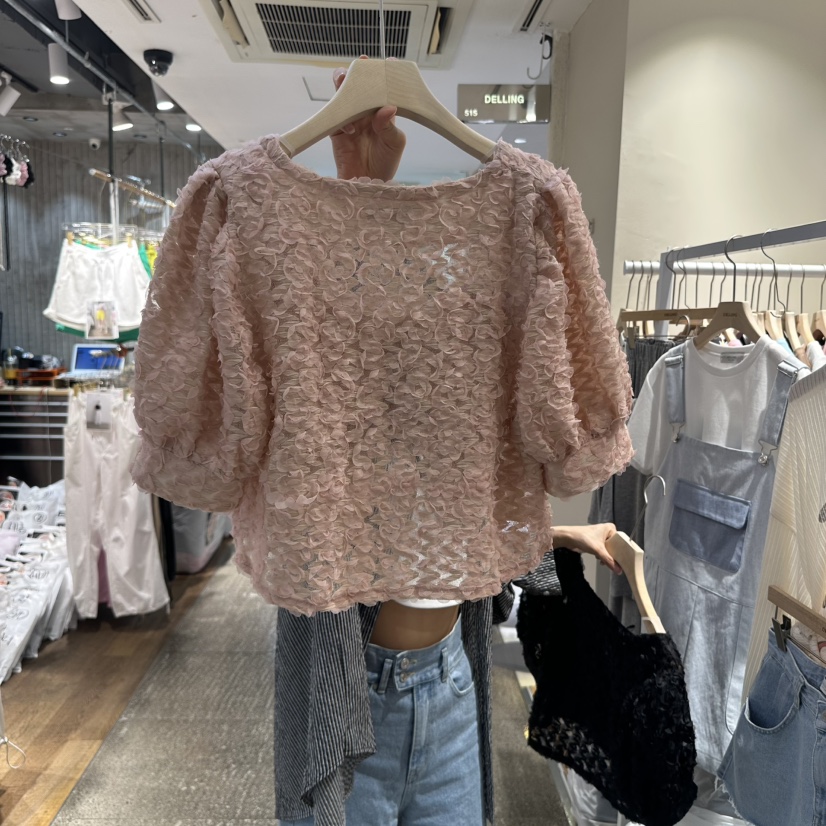 DELLING韓國㊣直郵東大門代購女裝新款人氣25春夏襯衫蕾絲衫DELLING襯衫/蕾絲衫