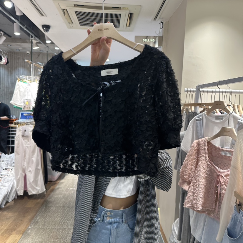 DELLING韓國㊣直郵東大門代購女裝新款人氣25春夏襯衫蕾絲衫DELLING襯衫/蕾絲衫圖色3