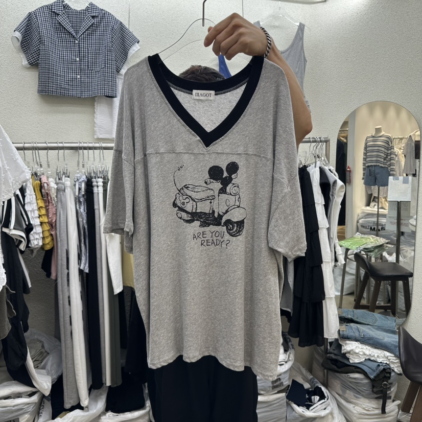 MAGOT直郵韓國代購㊣女裝新款25春夏推薦休閑人氣時尚熱賣T恤IIIΛGOT/MAGOTT恤圖色3