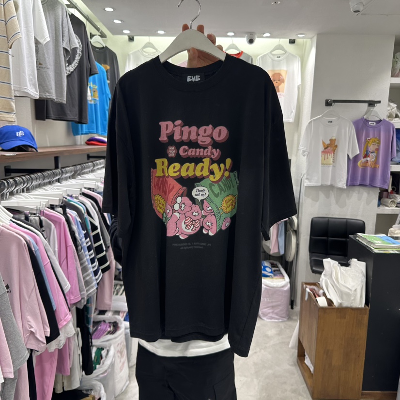 EVE韓國直郵㊣東大門實拍女裝新款推薦時尚熱賣人氣休閑T恤EVET恤圖色4