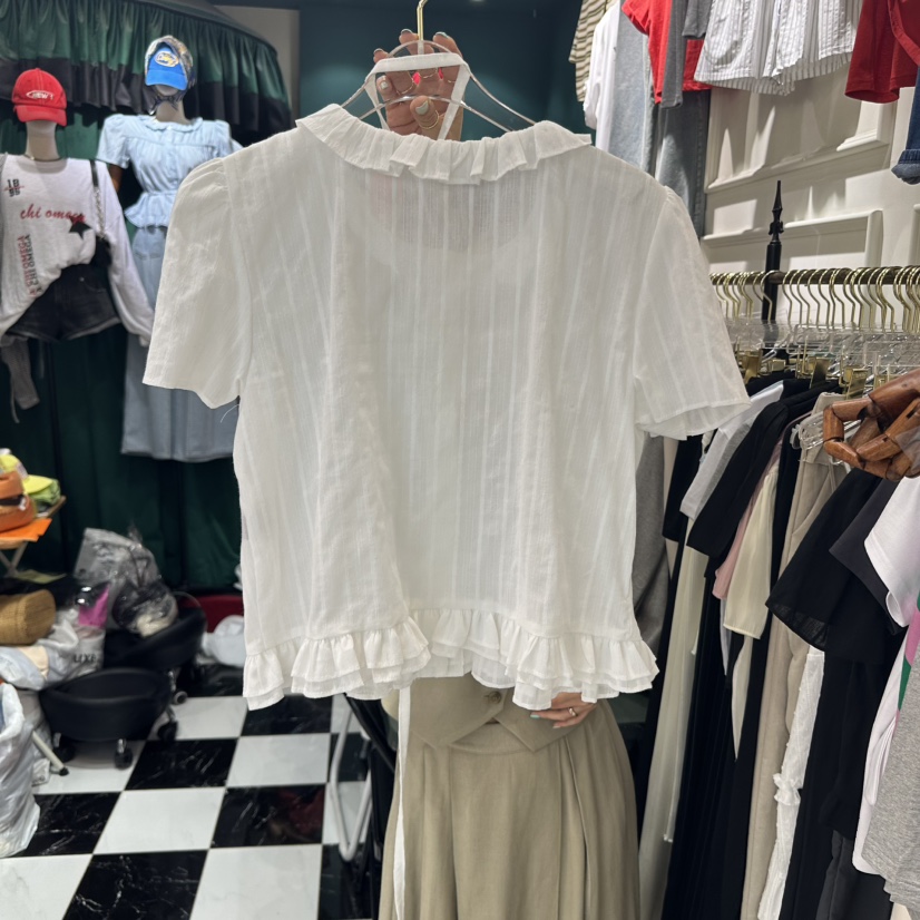 3COLOR韓國㊣直郵東大門代購女裝新品時尚襯衫蕾絲衫Three color襯衫/蕾絲衫