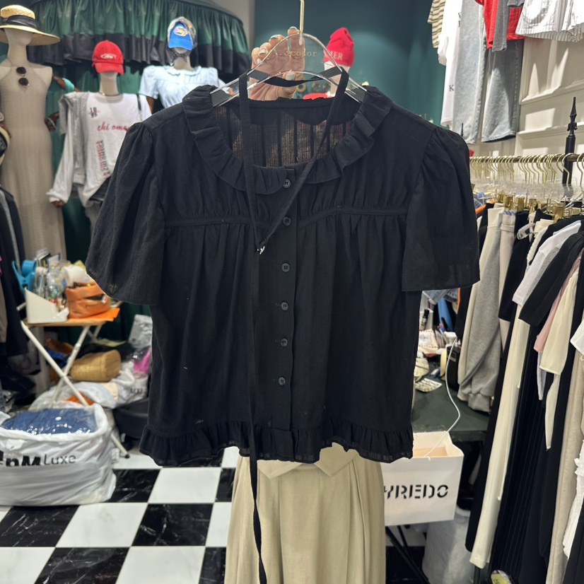 3COLOR韓國㊣直郵東大門代購女裝新品時尚襯衫蕾絲衫Three color襯衫/蕾絲衫圖色2