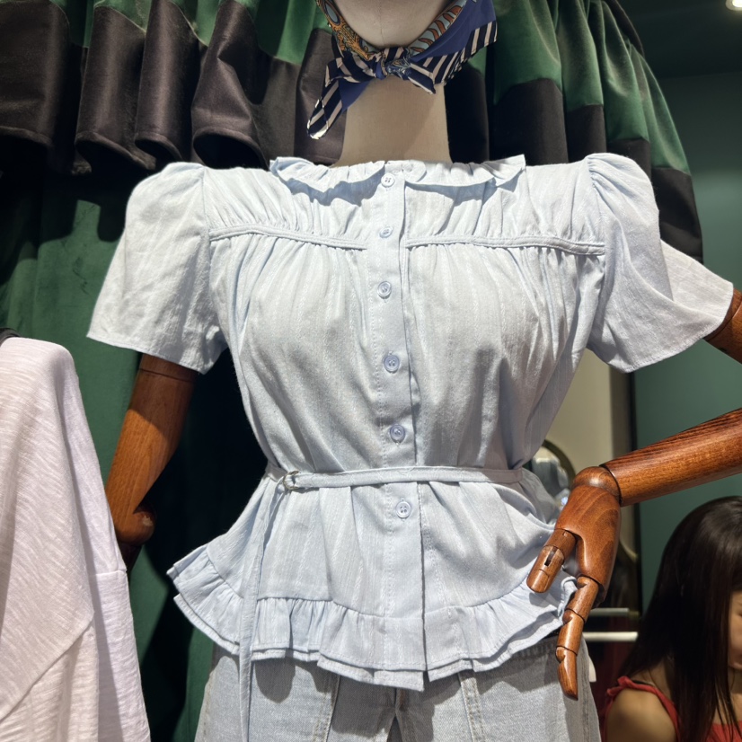 3COLOR韓國㊣直郵東大門代購女裝新品時尚襯衫蕾絲衫Three color襯衫/蕾絲衫圖色3