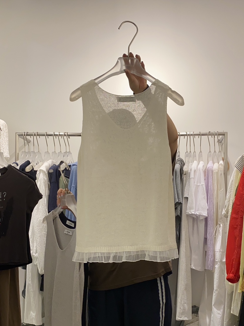 LOOKK韓國直郵㊣東大門實拍女裝新品25春夏休閑吊帶背心荷葉邊LOOKK吊帶/背心