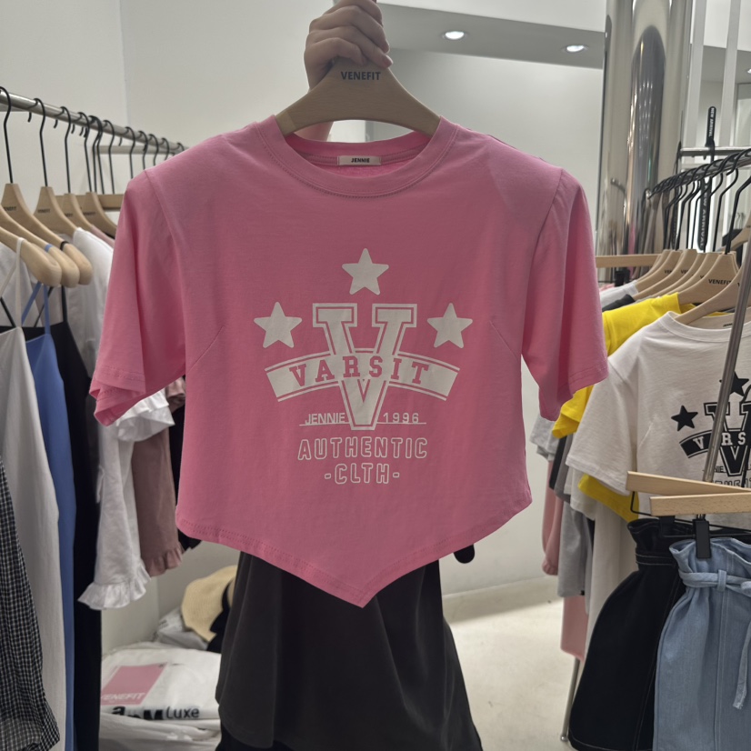 VENEFIT韓國直郵㊣東大門實拍女裝新款25春夏推薦熱賣人氣T恤VENEFIT/JENNIET恤圖色1