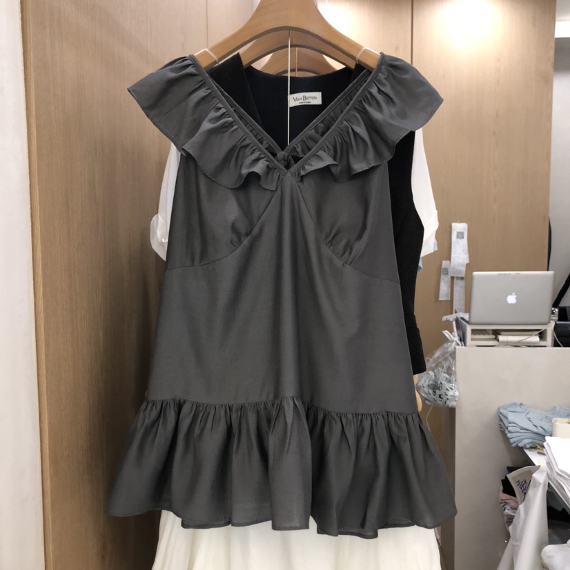 VILLABUTTON韓國㊣直郵東大門代購女裝新品25春夏襯衫蕾絲衫VILLABUTTON襯衫/蕾絲衫圖色2