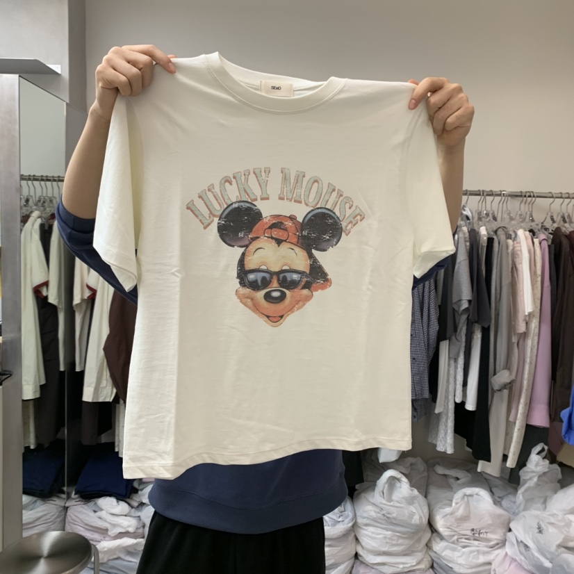 LEESEED-A韓國直郵㊣東大門實拍女裝新款時尚休閑人氣25春夏T恤SEeD/LEESEEDT恤圖色1