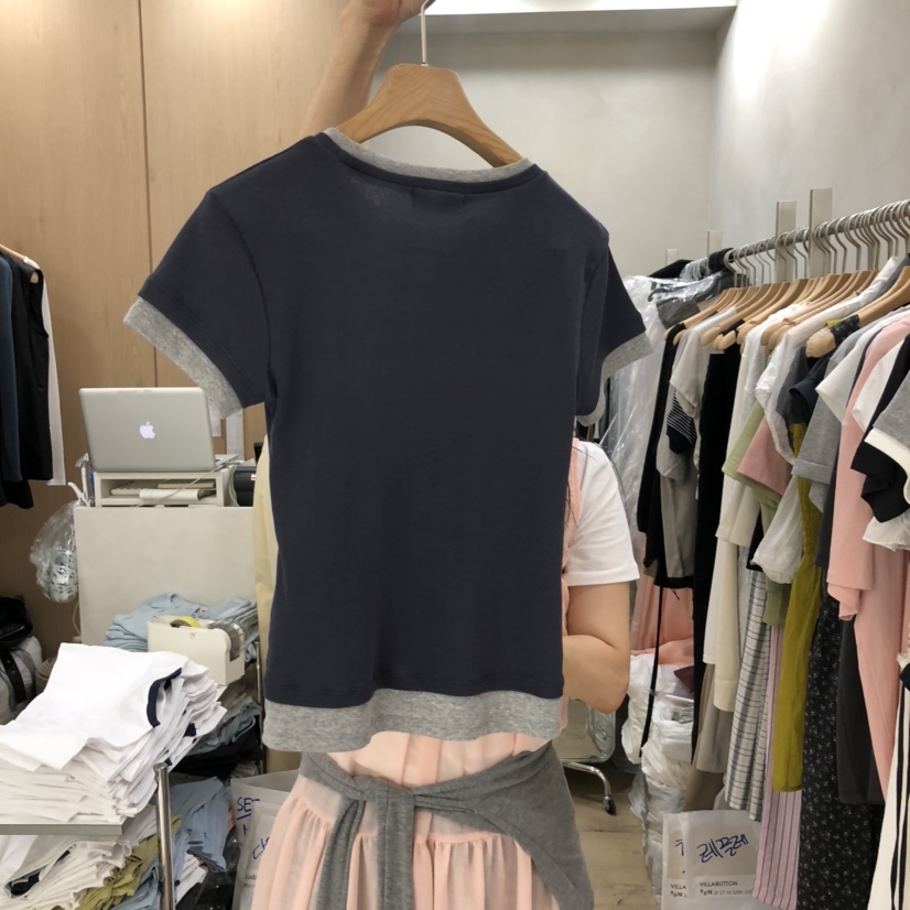 VILLABUTTON韓國直郵㊣東大門實拍女裝新款時尚休閑熱賣T恤VILLABUTTONT恤
