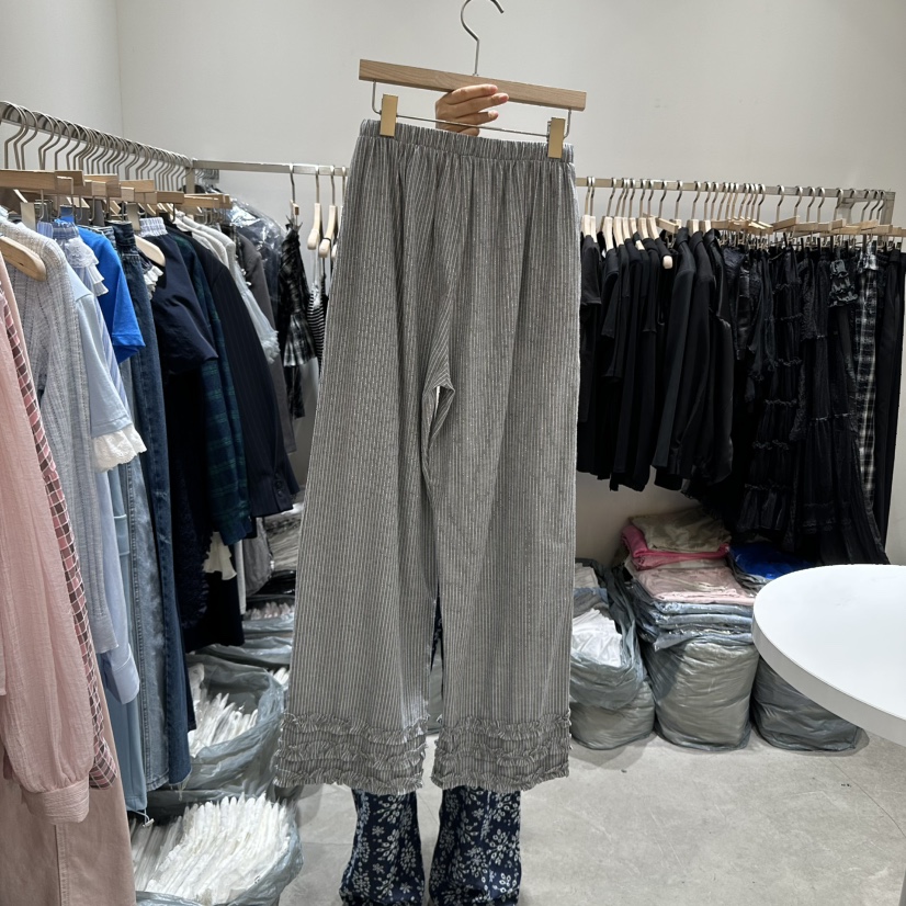 RE STYLE-Q韓國直郵㊣東大門實拍女裝新款推薦休閑褲荷葉邊RE STYLE休閑褲