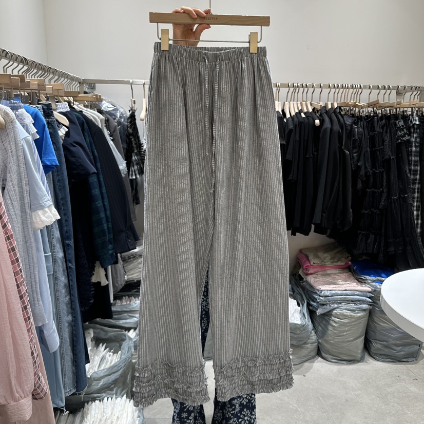 RE STYLE-Q韓國直郵㊣東大門實拍女裝新款推薦休閑褲荷葉邊RE STYLE休閑褲圖色2