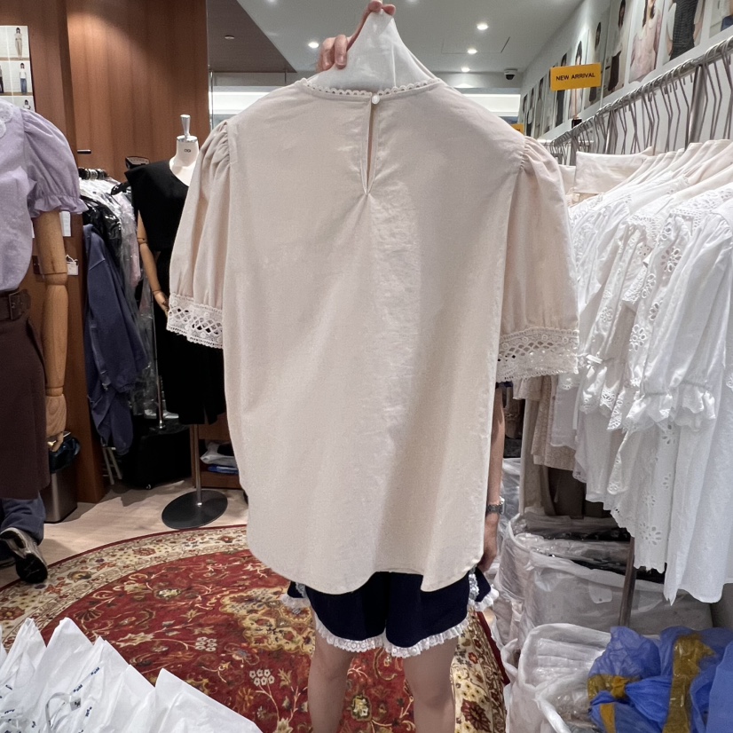 OGI直郵韓國代購㊣女裝新品休閑人氣熱賣25春夏推薦襯衫蕾絲衫FLat OGI襯衫/蕾絲衫