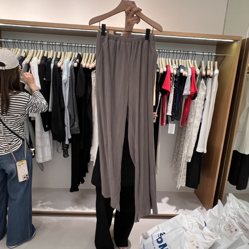 ALOT韓國直郵㊣女裝新款25春夏時尚人氣熱賣休閑休閑褲褶皺A LOT休閑褲圖色2