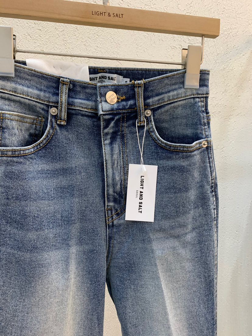 LIGHT AND SALT韓國直郵㊣東大門實拍女裝新品25春夏牛仔褲LIGHT AND SALT牛仔褲