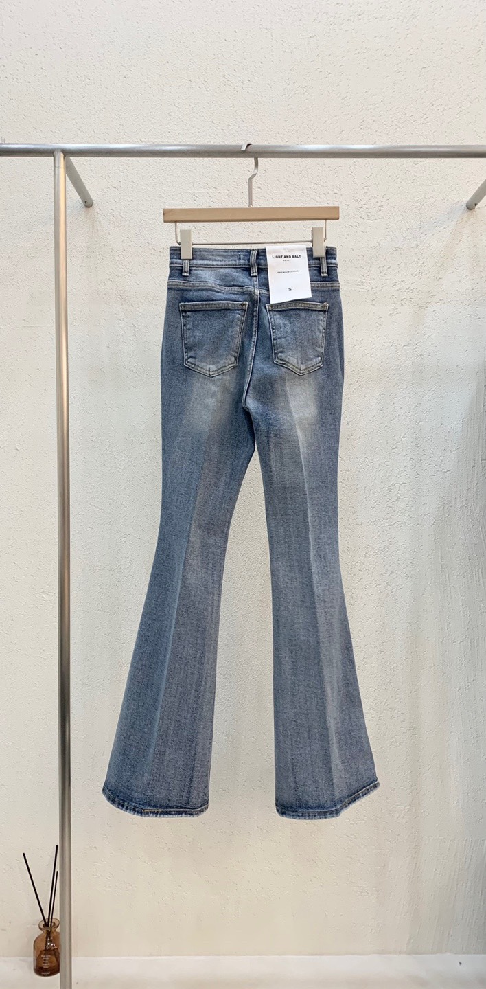 LIGHT AND SALT韓國直郵㊣東大門實拍女裝新品25春夏牛仔褲LIGHT AND SALT牛仔褲