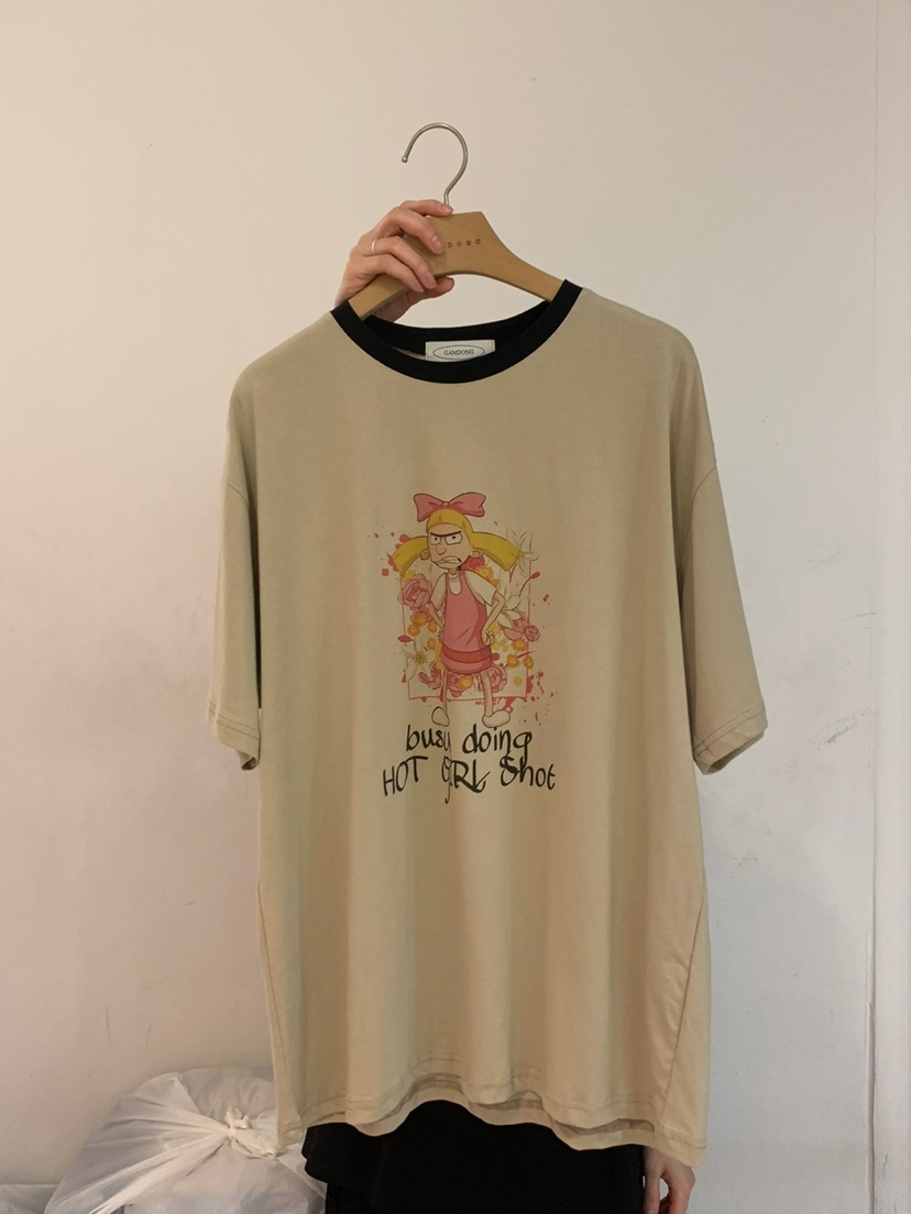 GAMDONG韓國直郵㊣東大門實拍女裝新品休閑時尚人氣熱賣T恤GAMDONGT恤圖色2
