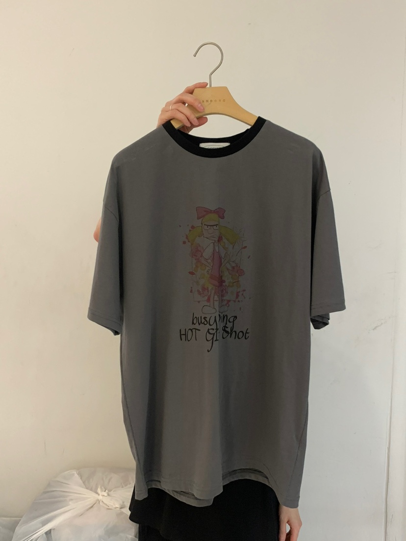 GAMDONG韓國直郵㊣東大門實拍女裝新品休閑時尚人氣熱賣T恤GAMDONGT恤圖色3