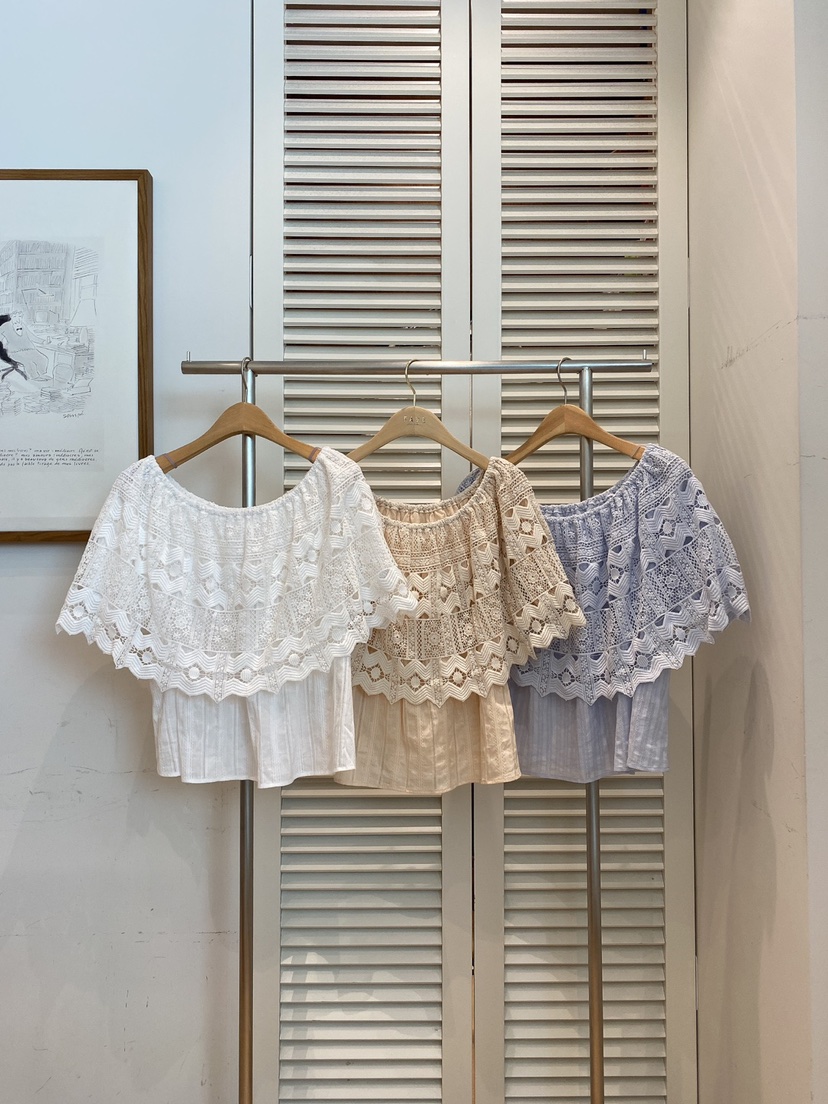 FAVE-L韓國直郵㊣女裝新品25春夏休閑熱賣人氣推薦襯衫蕾絲衫FAVE-L襯衫/蕾絲衫