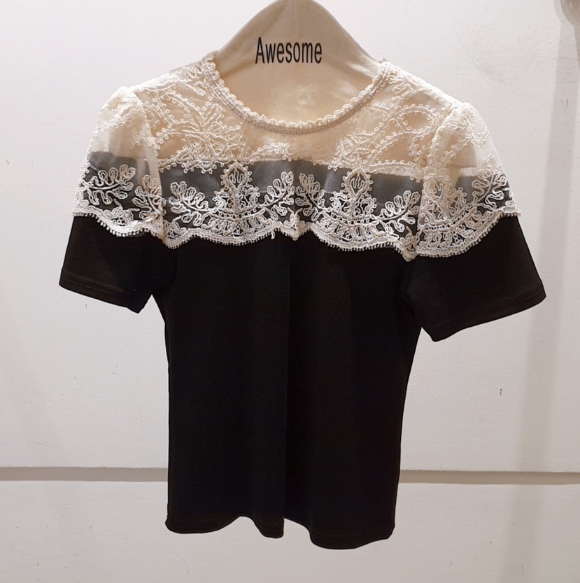 AWESOME-P韓國直郵㊣東大門實拍女裝新款推薦25春夏襯衫蕾絲衫AWESOME-P襯衫/蕾絲衫圖色2