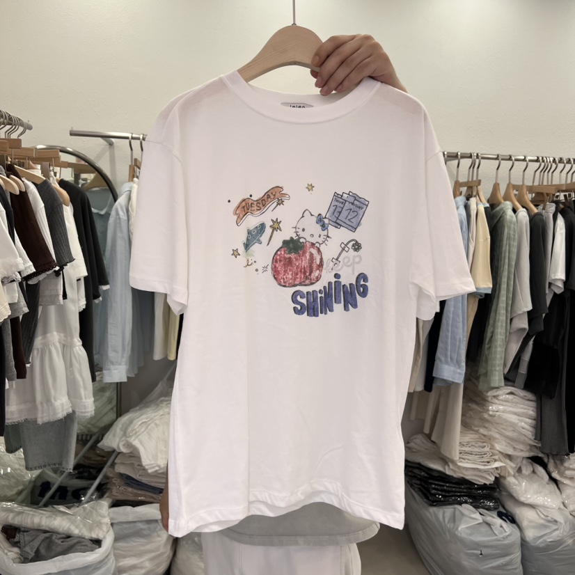 LELEN直郵韓國代購㊣女裝新款人氣休閑時尚推薦25春夏熱賣T恤LELENT恤圖色1