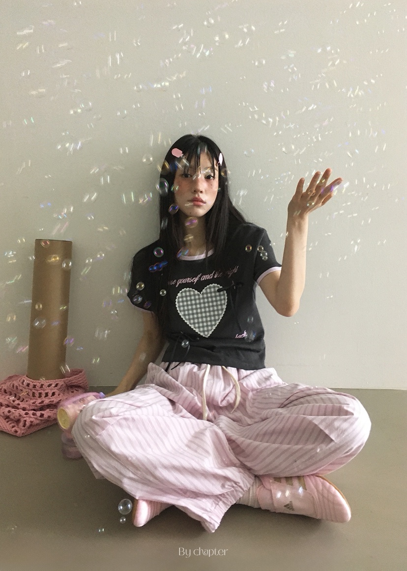 BY CHAPTER韓國直郵㊣東大門實拍女裝新款推薦休閑T恤格紋ChapterT恤