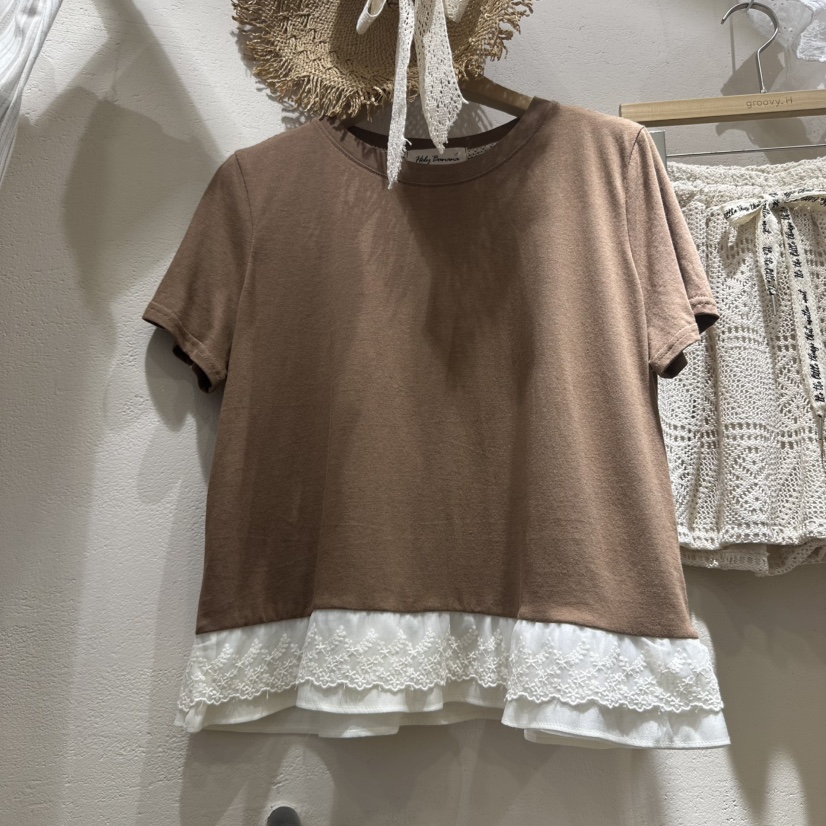 HOLYBANANA直郵韓國代購㊣女裝新款25春夏休閑人氣時尚推薦T恤groovy.H/HOLYBANANAT恤