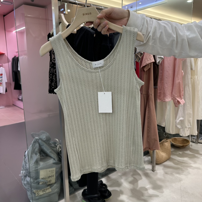 BINUS韓國直郵㊣女裝新品人氣時尚推薦熱賣休閑25春夏吊帶背心BINUS吊帶/背心圖色2