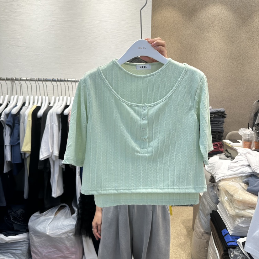 HEIL直郵韓國代購㊣女裝新品25春夏人氣時尚推薦熱賣休閑T恤HEILT恤圖色2