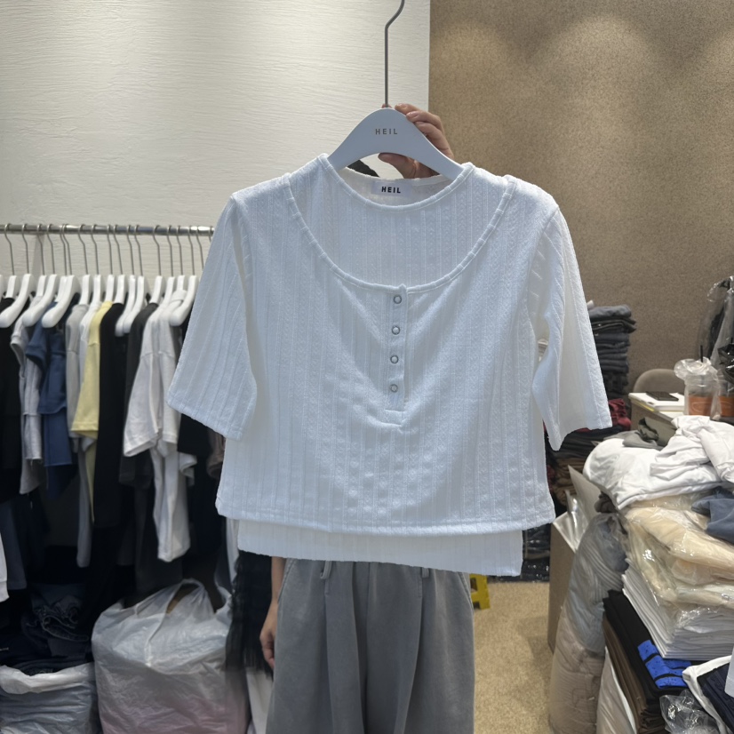 HEIL直郵韓國代購㊣女裝新品25春夏人氣時尚推薦熱賣休閑T恤HEILT恤圖色3