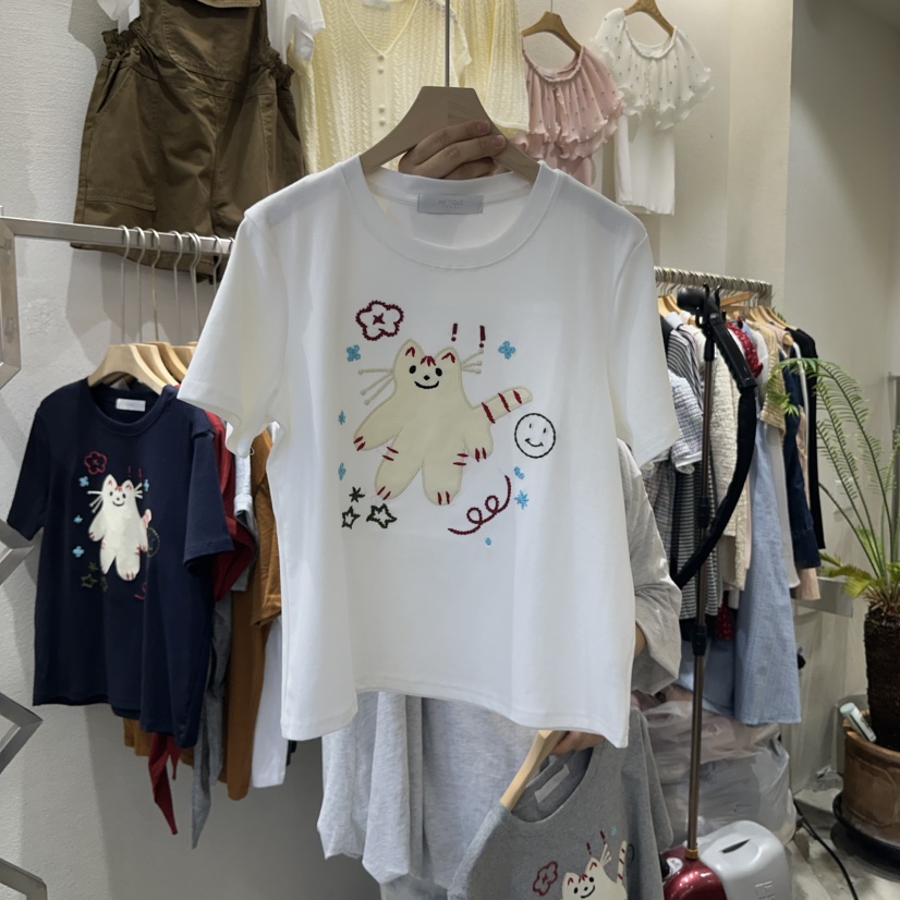 HIPTIQUE韓國直郵㊣女裝新品時尚推薦熱賣25春夏休閑T恤刺繡HIPTIQUET恤