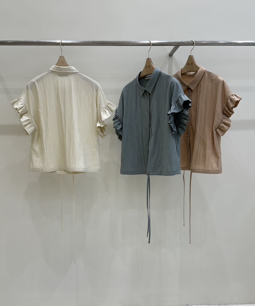 AUTUMN BEIGE-Q直郵韓國代購㊣女裝新品時尚25春夏襯衫蕾絲衫A.b/AUTUMN BEIGE襯衫/蕾絲衫