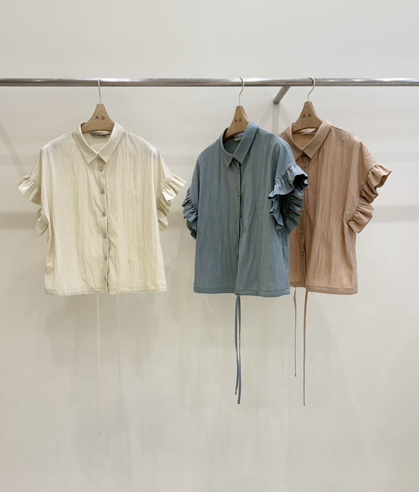 AUTUMN BEIGE-Q直郵韓國代購㊣女裝新品時尚25春夏襯衫蕾絲衫A.b/AUTUMN BEIGE襯衫/蕾絲衫