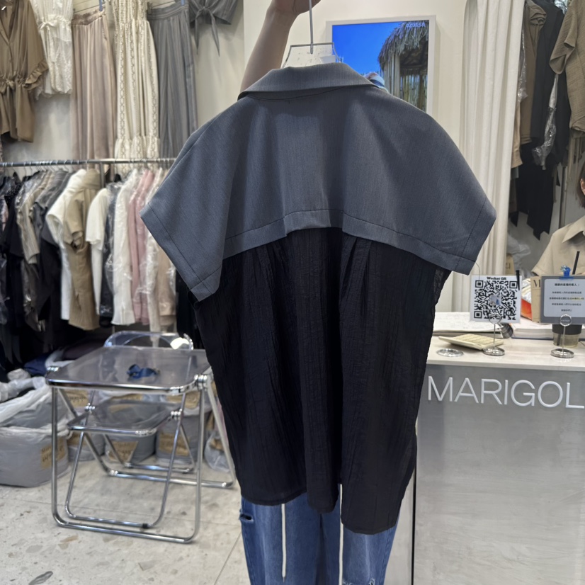 MARIGOLD韓國㊣直郵東大門代購女裝新品推薦休閑襯衫蕾絲衫MARIGOLD襯衫/蕾絲衫