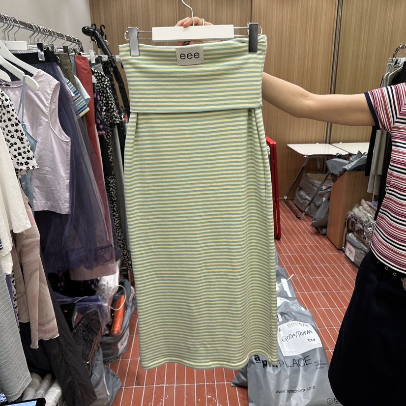 E/E/E韓國㊣直郵東大門代購女裝新款熱賣休閑25春夏時尚長裙E/E/E長裙