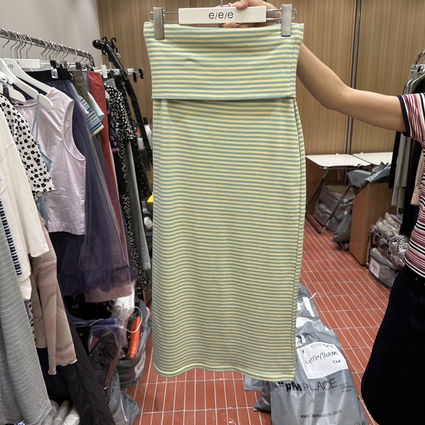 E/E/E韓國㊣直郵東大門代購女裝新款熱賣休閑25春夏時尚長裙E/E/E長裙圖色2
