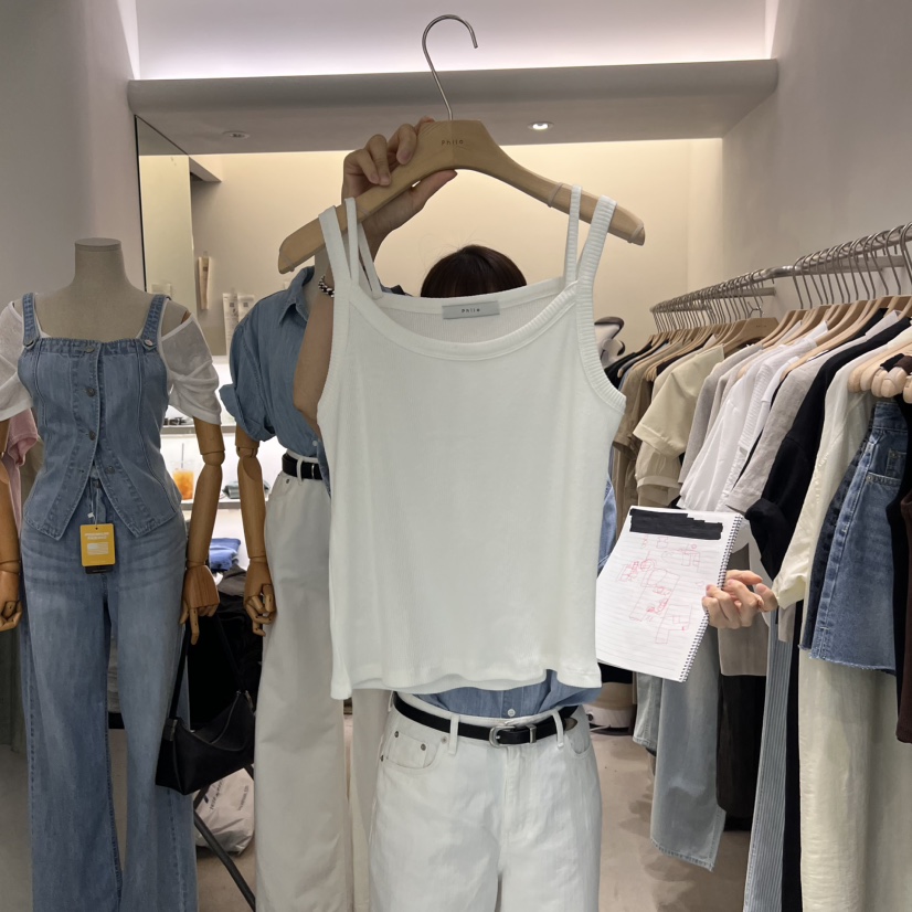PHILO韓國直郵㊣女裝新款時尚熱賣推薦人氣休閑25春夏吊帶背心PHILO吊帶/背心圖色2