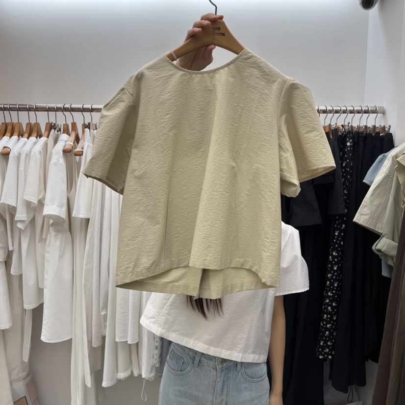 DRESS ROOM韓國直郵㊣女裝新款推薦休閑人氣襯衫蕾絲衫棉質DRESS ROOM襯衫/蕾絲衫圖色1