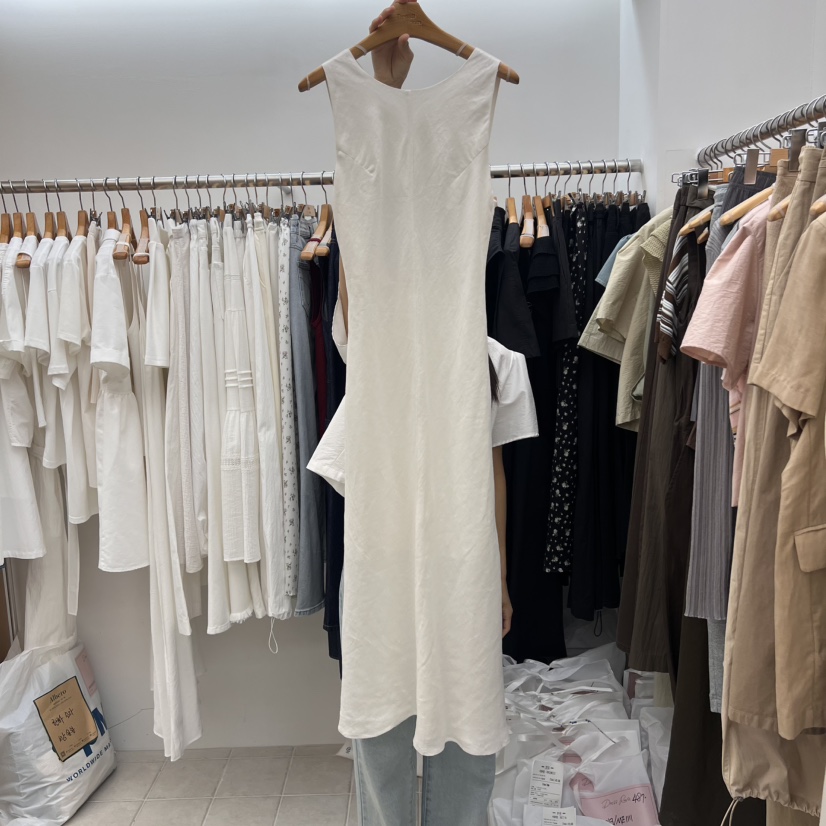 DRESS ROOM韓國㊣直郵東大門代購女裝新款25春夏連衣裙亞麻DRESS ROOM連衣裙圖色2