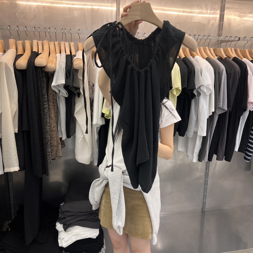 ESSENCE韓國㊣直郵東大門代購女裝新款25春夏休閑襯衫蕾絲衫ESSENCE襯衫/蕾絲衫