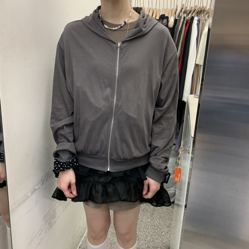 VELVET UNDERGROUND韓國直郵㊣東大門實拍女裝新款推薦針織衫拉鏈兜帽VELVET UNDERGROUND針織衫圖色3