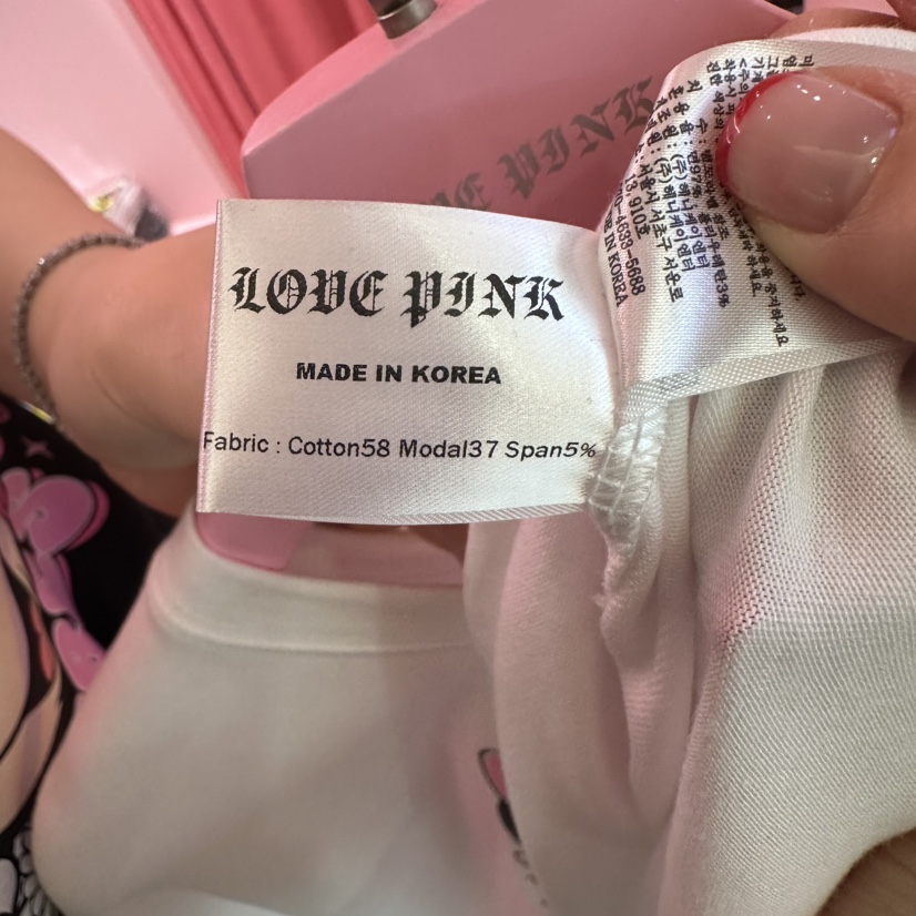 LOVE PINK韓國直郵㊣女裝新款休閑熱賣時尚人氣推薦25春夏T恤LOVE PINKT恤