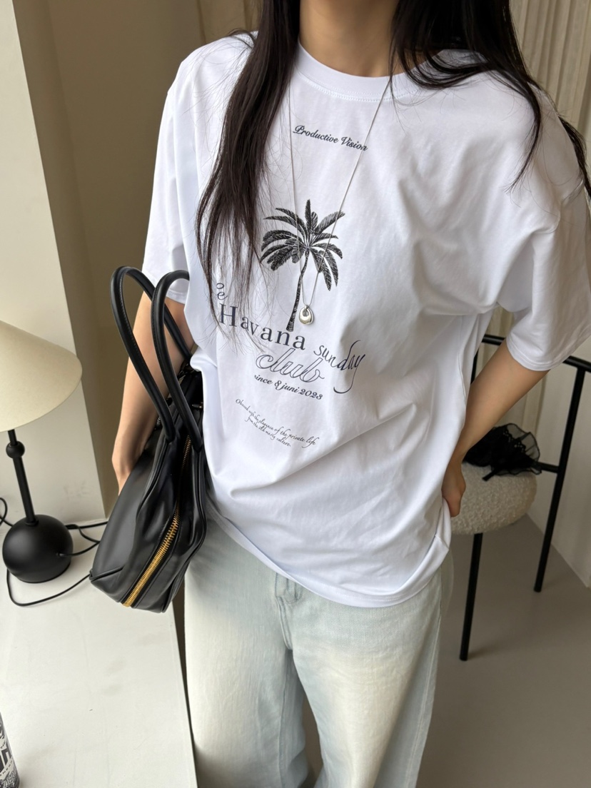 Verbena直郵韓國代購㊣女裝新款休閑推薦人氣25春夏熱賣T恤VerbenaT恤