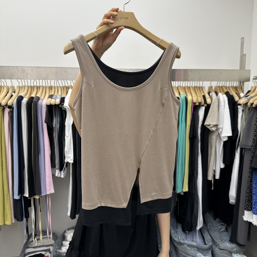 SPECIAL直郵韓國代購㊣女裝新品25春夏人氣休閑吊帶背心假兩件SPECIAL吊帶/背心圖色4